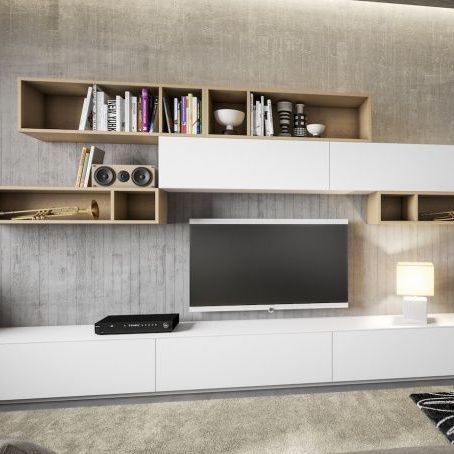 Современный настенный комплект для ТВ - PLAN - BERLONI - из меламина