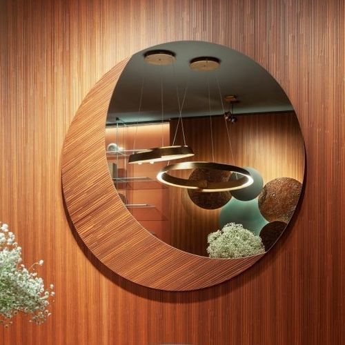 Настенное зеркало - Décor - LAURAMERONI - современное / круглое / из дерева