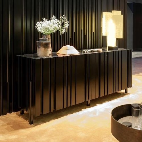 Современный буфет - Bamboo - LAURAMERONI - из лакированной древесины / из стекла / с распашными дверями