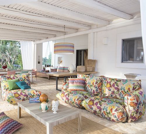 Обивочная ткань - SUMMER VANESSA - MISSONI HOME - радужный мотив / жаккардовая