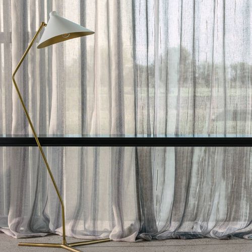 Ткань для штор - ENCHANTEMENT - CASAMANCE - в полоску / из льна / из вискозы