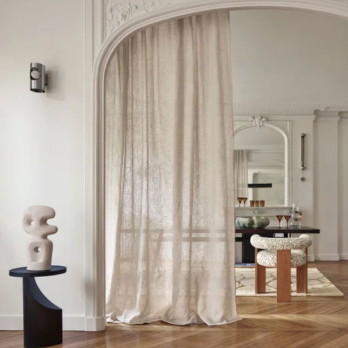 Гардинная занавеска с рисунком - NAVIGLIO  - CASAMANCE - из льна / из хлопка / из ПЭС