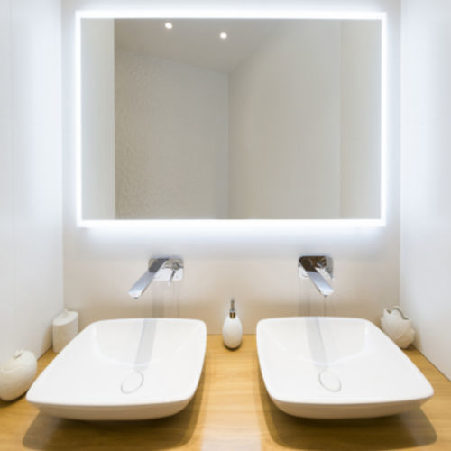 Настенное зеркало - MIROX 4GREEN+ - AGC Glass Europe - для профессионального использования / современное / прямоугольное