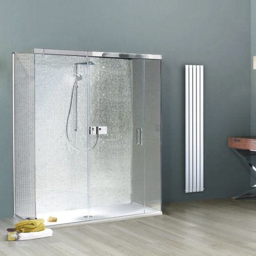 Душевая кабина из стекла - EPST - matki showering - из нержавеющей стали / с раздвижными дверями / прямоугольная
