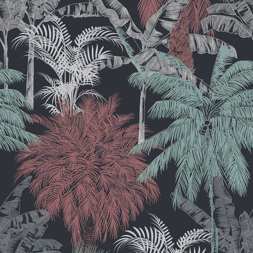 Современный обои - PALMS CORAL - Coordonné - виниловый / природный мотив / имитация обоев