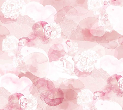 Современный обои - ROSE DREAM - Coordonné - из ткани / в цветочек / розовый
