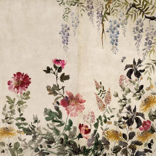 Современный обои - Spring Festival Papyrus - Coordonné - из шелка / в цветочек / имитация ткани