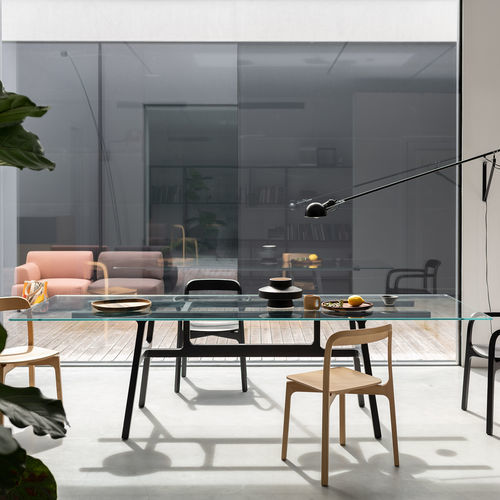 Современный стол - BOTTEGA - Kristalia - из дерева / из стекла / из Laminam
