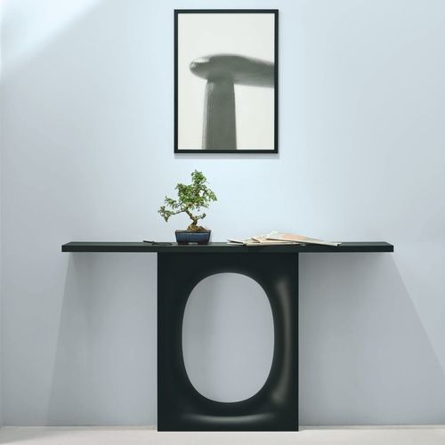 Современный стол-консоль - HOLO - Kristalia - из цельной древесины / из стекла / из Laminam