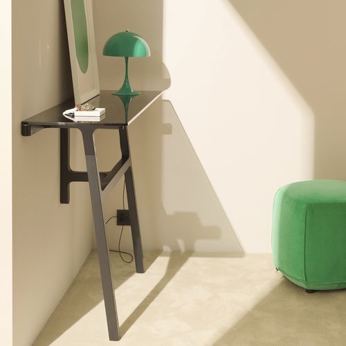 Современный стол-консоль - BOTTEGA - Kristalia - из стекла / из Laminam / с основанием из ясеня