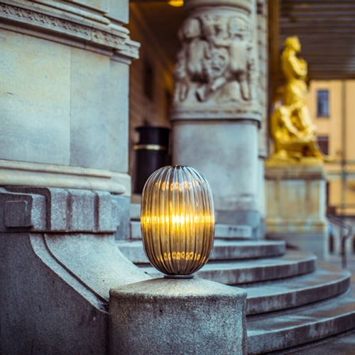 Настольная лампа - PLASS  - FOSCARINI - из стали / из стекла / современная