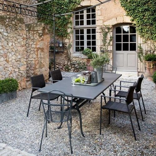 Классический стол - TOSCANA - Unopiù - из оцинкованного железа / с основанием из железа / прямоугольный