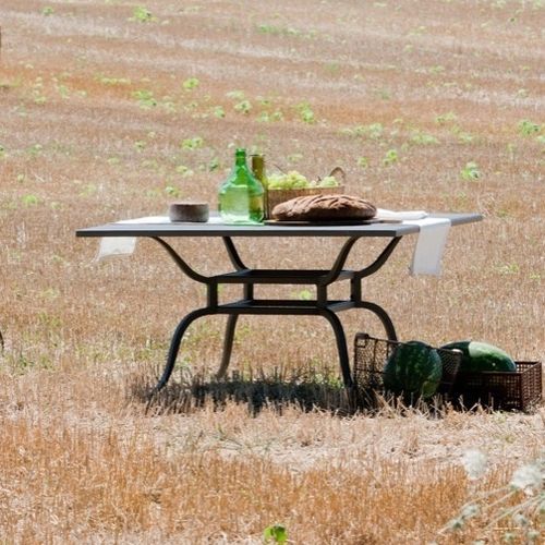 Классический стол - Toscana  - Unopiù - из оцинкованного железа / с основанием из железа / квадратный
