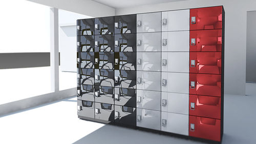 Стеллаж с ячейками из стали - CELARE  / 6 portes superposées  - GEKIPS - RFID / с кодом / с картой