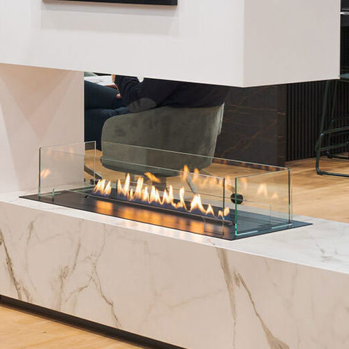 Современная Отделка для камина - THE FRAME WITH INTEGRATED GLASS PANELS - Planika - из гальванизированной стали / из стали / из стекла
