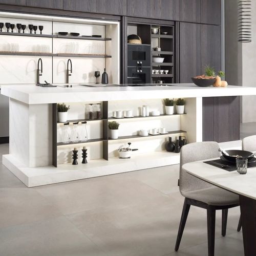 Современная кухня - E7.90FS &middot; E4.90F - GAMADECOR – PORCELANOSA Grupo - из дуба / островного типа / скрытая