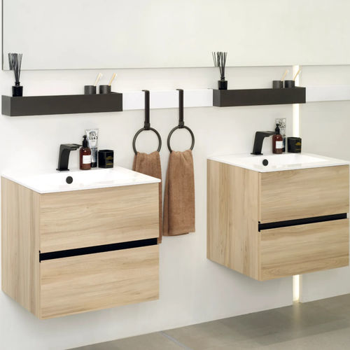 Двойная тумба под умывальник - MERIDIAN - GAMADECOR – PORCELANOSA Grupo - напольная / подвесная / из дерева