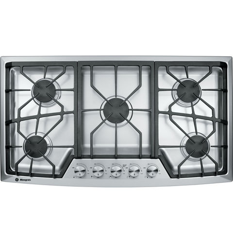 Газовая варочная панель - ZGU385NSMSS - Monogram - 5 конфорок / встраиваемая / с поворотными регуляторами