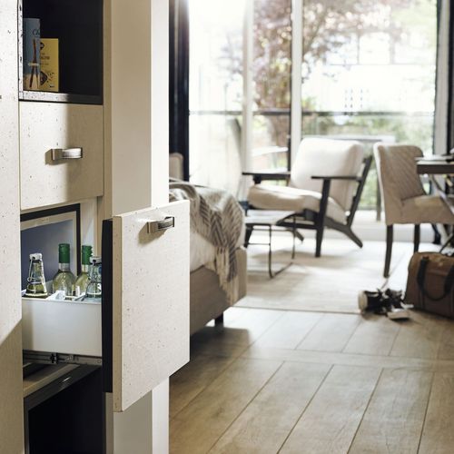 Компактный минибар - PRIMO UK - Minibar Systems - со стеклянной дверью / с выдвижным ящиком / ящик