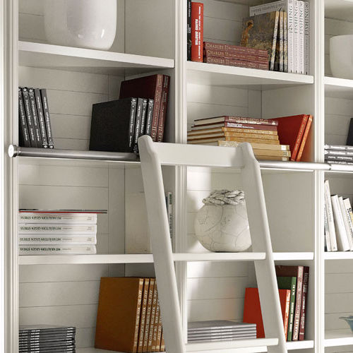 Настенный книжный шкаф - LIVING DESIGN - L'OTTOCENTO - классический / из дерева / со встроенной лестницей