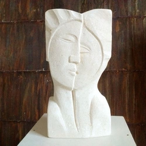 Скульптура из камня - Il bacio - stonebreakers - ручной работы / белая / фигуративный стиль
