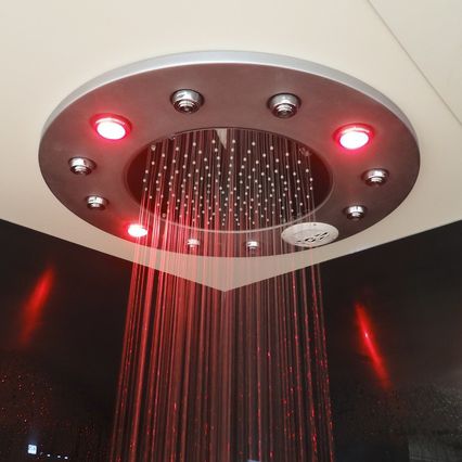 Встраиваемая лейка для душа в потолок - FOUR SEASONS - Inbeca Wellness Equipment S.L - круглая / дождь / со встроенным освещением