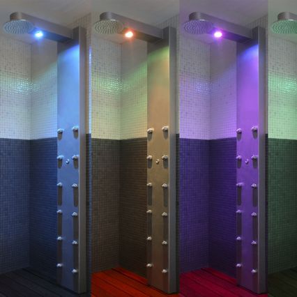 Настенная душевая стойка - THREE SEASONS - Inbeca Wellness Equipment S.L - современная / со встроенным светильником / панель