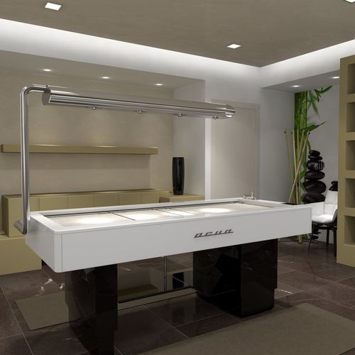 Фиксированный массажный стол - AQUA - Inbeca Wellness Equipment S.L - гидравлический / из дерева / паровой