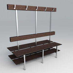 Современная скамейка для раздевалки - BF LINE - Inbeca Wellness Equipment S.L - из нержавеющей стали / из ламината высокого давления / со спинкой