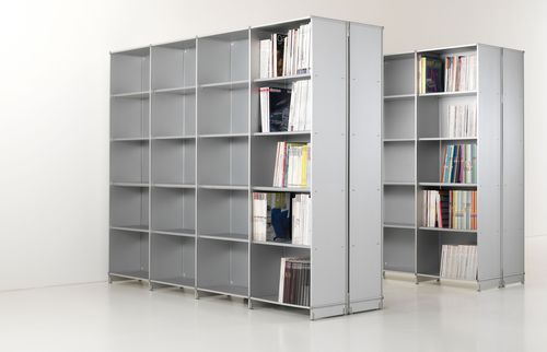 Современный книжный шкаф - CONTENERE - Fitting - из алюминия / белый