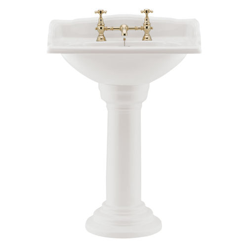 Раковина на ножке - 2000/2001/2002/2003 - GENTRY HOME - из фарфора / прямоугольная / классическая