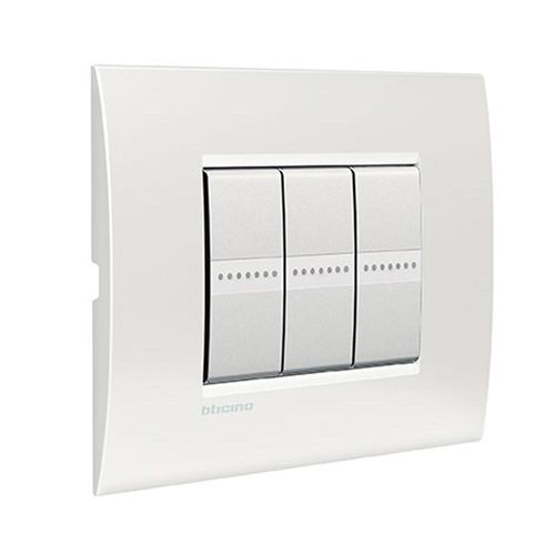Переключатель с нажимной кнопкой - LIVINGLIGHT AIR - Bticino - встраиваемый / тройной / из металла