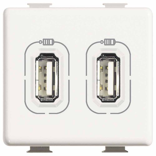 Розетка USB - AM5285C3 - Bticino - двойная / настенная / классическая