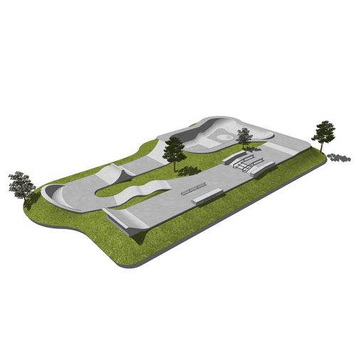 Скейтпарк из бетона - CONCRETE : 600M2 - Techramps - монолитный