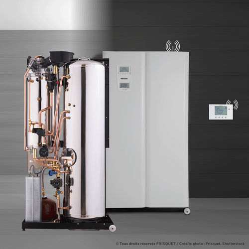 Газовый паровой котел - HYDROCONFORT SOLAIRE CONDENSATION VISIO® - FRISQUET - на солнечной батарее / с солнечным водонагревателем / для домашнего использования
