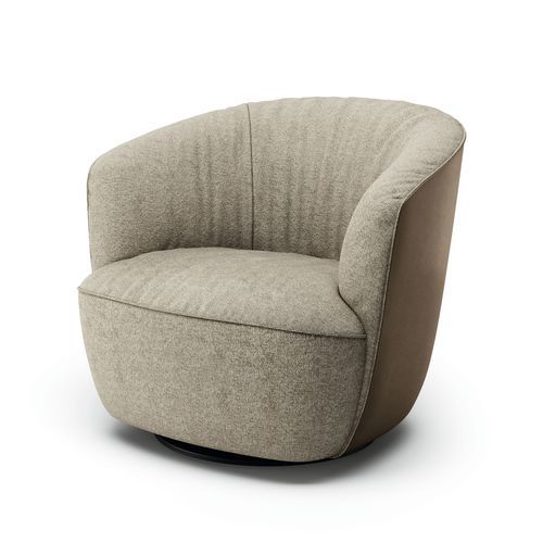 Современное кресло для отдыха - Ishino Armchair - Walter Knoll - из кожи / из ткани / клуб