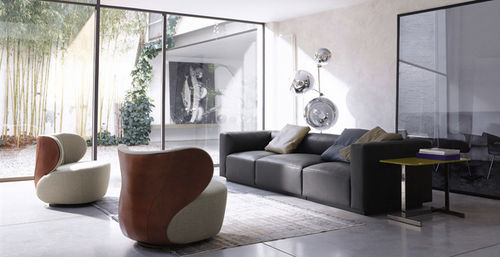 Современное низкое кресло - BAO - Walter Knoll - из кожи / из ткани