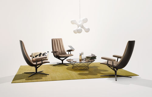 Современное кресло - HEALEY LOUNGE - Walter Knoll - из кожи / с опорой для ступней / регулируемое