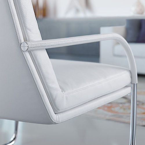 Современное кресло - GEORGE - Walter Knoll - из кожи / с основанием в виде салазок