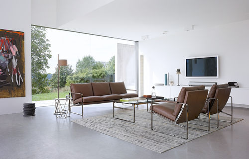 Современный диван - FABRICIUS - Walter Knoll - из кожи / черный / 3 места