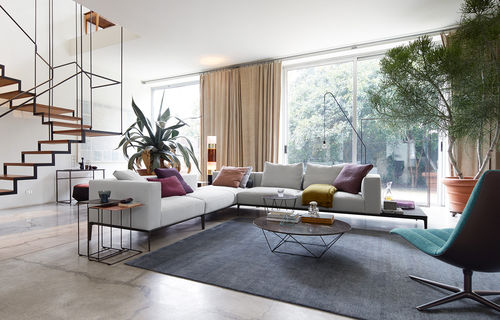 Модульный диван - JAAN - Walter Knoll - современный / из кожи / серый