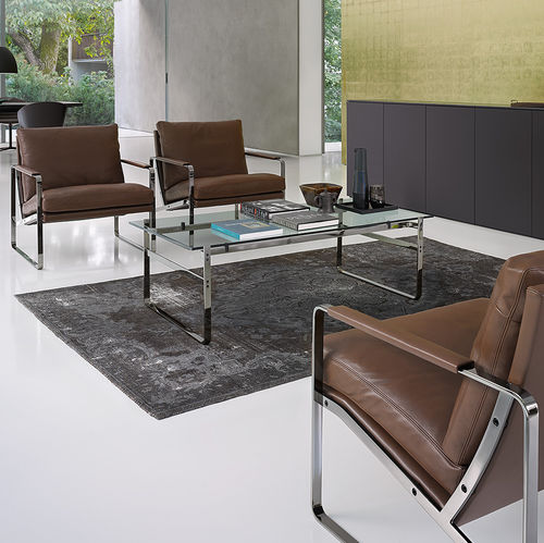 Современный журнальный столик - FABRICIUS - Walter Knoll - из стекла / из стали / прямоугольный