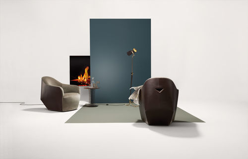 Современное кресло - ISANKA - Walter Knoll - из кожи / бежевое / коричневое