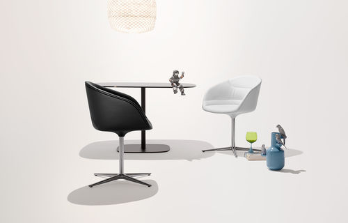 Современный стул для посетителей - KYO - Walter Knoll - из кожи / поворотный / для профессионального использования