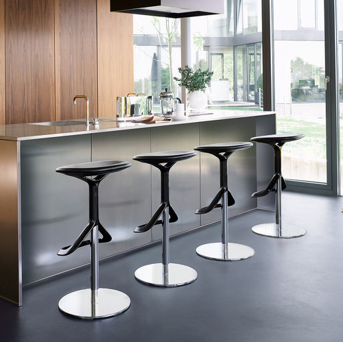 Современный барный табурет - LOX - Walter Knoll - с основанием из стали / поворотный