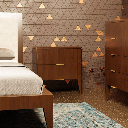 Современный ночной столик - Vittorio - MORELATO - из вишневого дерева / с основанием из вишневого дерева / прямоугольный