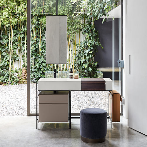 Напольная тумба под умывальник - NARCISI VANITY - TALCO  EUCALIPTO  AVENA  MATT BLACK - Ceramica Cielo - из дерева / из керамики / из окрашенной стали