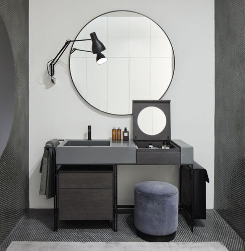 Напольная тумба под умывальник - NARCISO VANITY - BRINA  MATT BLACK  ROVERE NERO - Ceramica Cielo - из дерева / из керамики / современная