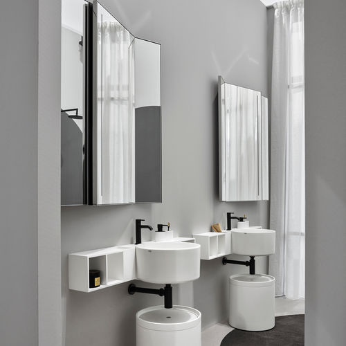 Настенное зеркало - ARCADIA - PAN - GLOSS STEEL - Ceramica Cielo - для профессионального использования / современное / прямоугольное
