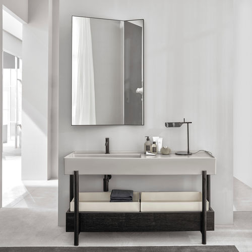 Настенное зеркало - ARCADIA - PAN - GLOSS STEEL - Ceramica Cielo - для профессионального использования / современное / прямоугольное